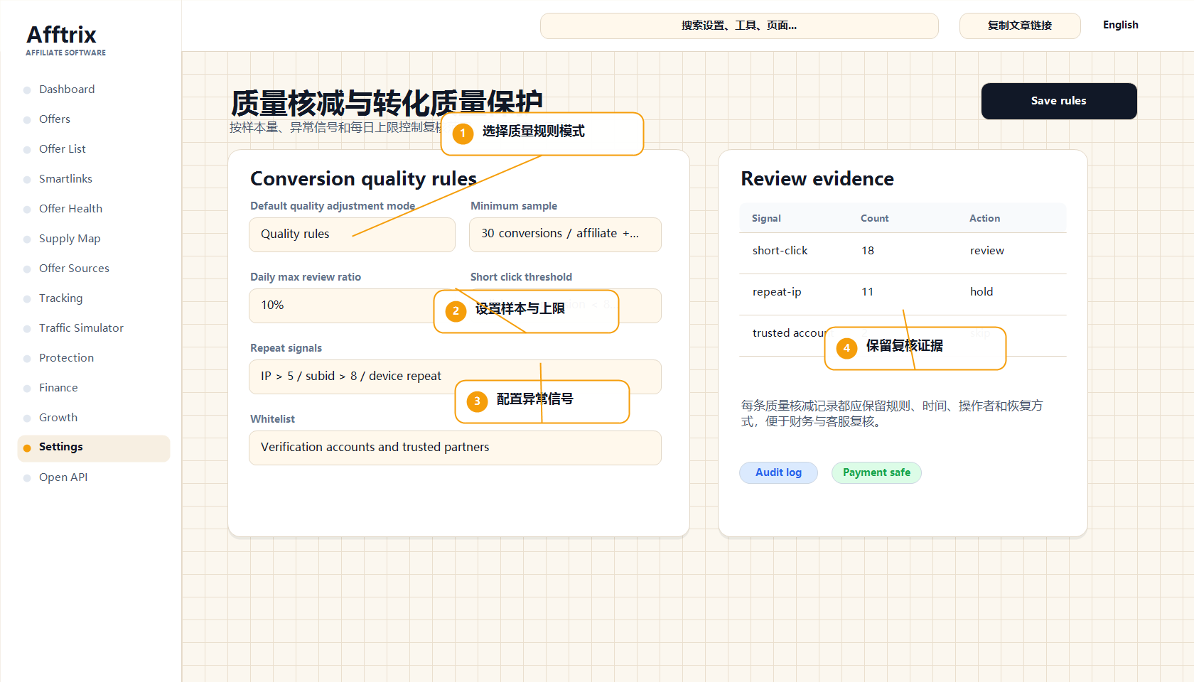质量核减与转化质量保护规则标注图